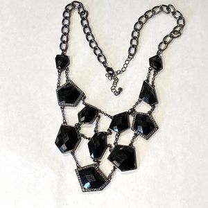 Black Gem Statement Necklace